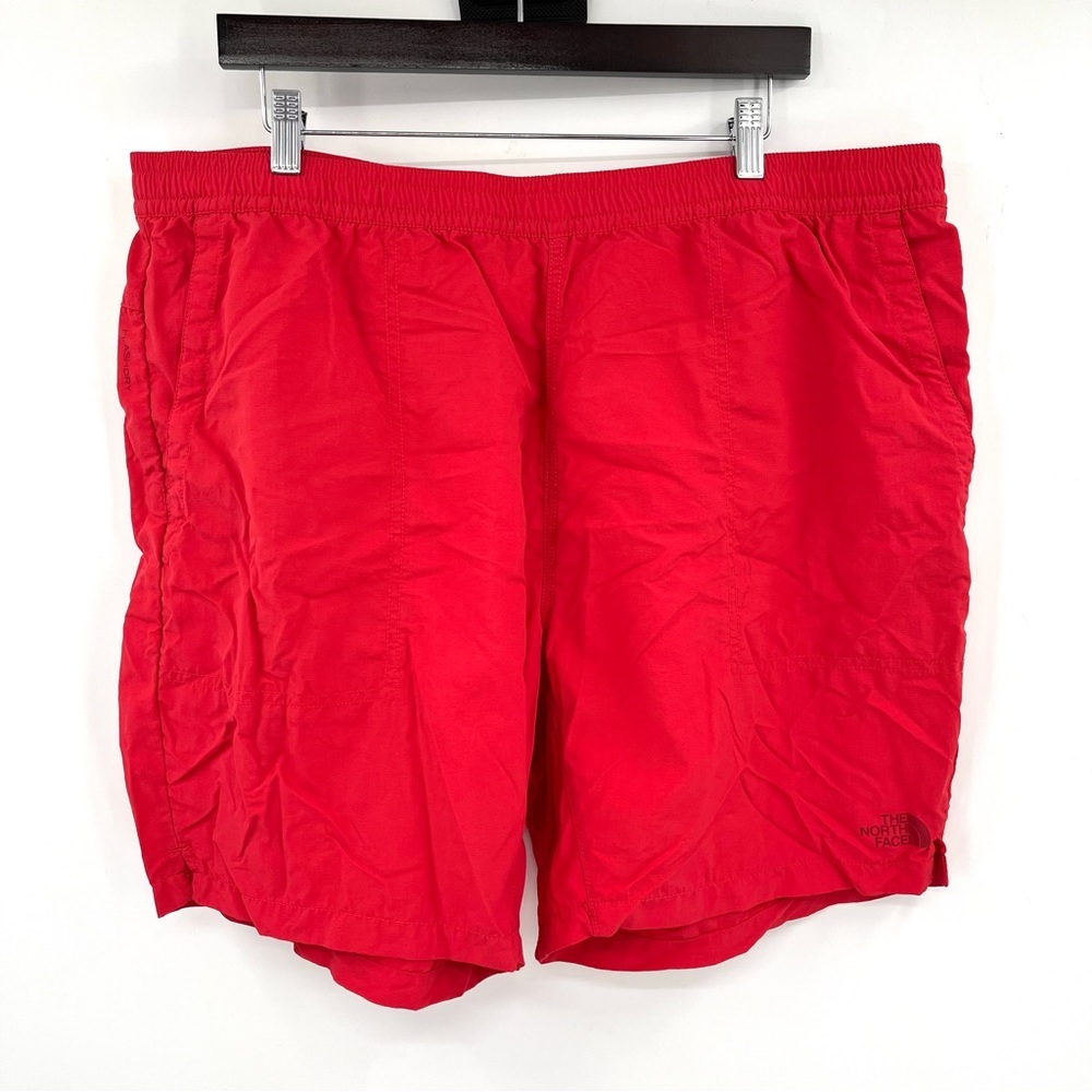 THE NORTH FACE Pull On Adventure Shorts Red Nylon Quick Dry Outdoor XXL FlashDry